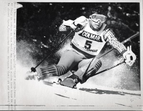 Sport invernali - Sci alpino - Slalom speciale maschile - Madonna di Campiglio - Coppa del mondo di sci alpino 1987 - Ivano Edalini in azione