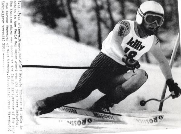 Sport invernali - Sci alpino - Super gigante maschile - Val d'Isère (Francia) - Coppa del mondo di sci alpino 1986 - Robert Erlacher in azione