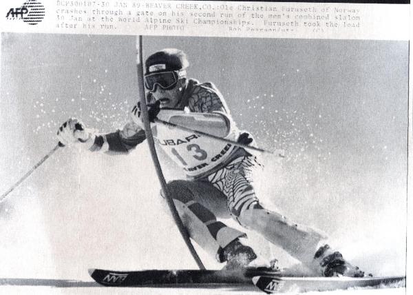 Sport invernali - Sci alpino - Slalom speciale maschile - Beaver Creek (Stati Uniti d'America) - Campionati mondiali di sci alpino 1989 - Christian Furuseth in azione