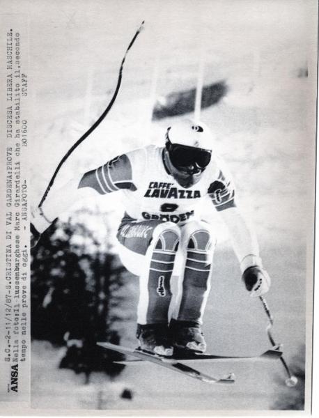 Sport invernali - Sci alpino - Discesa libera maschile - Santa Cristina Valgardena - Coppa del mondo di sci alpino 1987 - Marc Girardelli in azione durante le prove