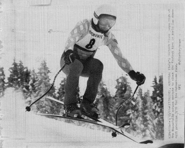 Sport invernali - Sci alpino - Discesa libera maschile - Kitzbuehel (Austria)  - Coppa del mondo di sci alpino 1981 - Herbert Plank in azione durante le prove