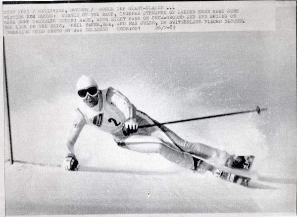 Sport invernali - Sci alpino - Slalom gigante maschile - Gallivare (Svezia)  - Coppa del mondo di sci alpino 1983 - Ingemar Stenmark in azione