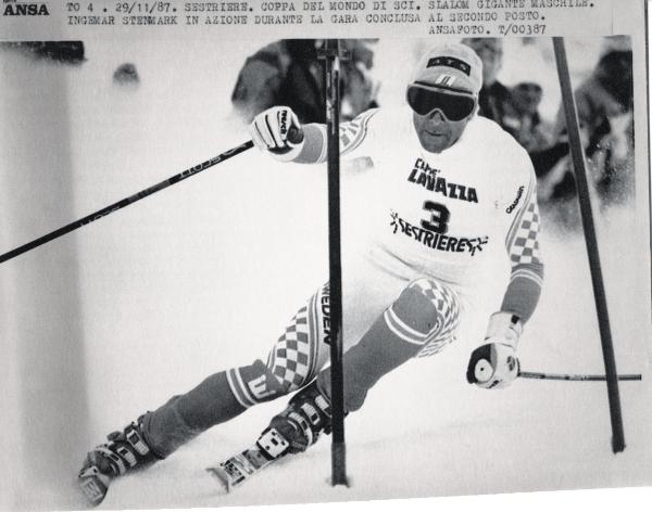 Sport invernali - Sci alpino - Slalom gigante maschile - Sestriere - Coppa del mondo di sci alpino 1988 - Ingemar Stenmark in azione