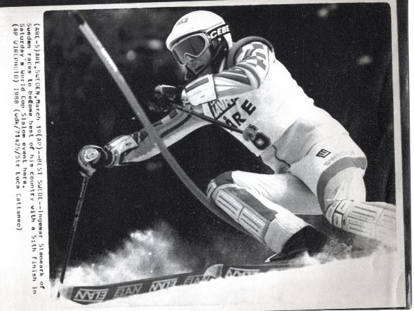 Sport invernali - Sci alpino - Slalom speciale maschile - Are (Svezia) - Coppa del mondo di sci alpino1988 - Ingemar Stenmark in azione