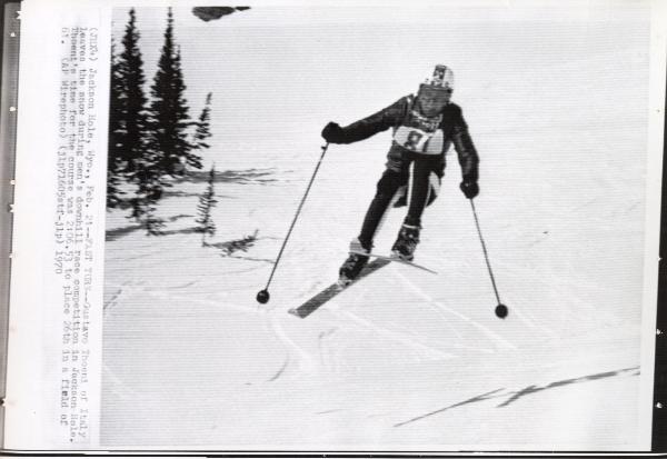 Sport invernali - Sci alpino - Discesa libera maschile -Jacksone Hole (Wyoming) - Coppa del mondo di di sci alpino 1970 - Gustavo Thoeni in azione