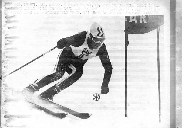 Sport invernali - Sci alpino - Slalom gigante maschile - Are (Svezia) - Coppa del mondo di di sci alpino 1971 - Gustavo Thoeni in azione