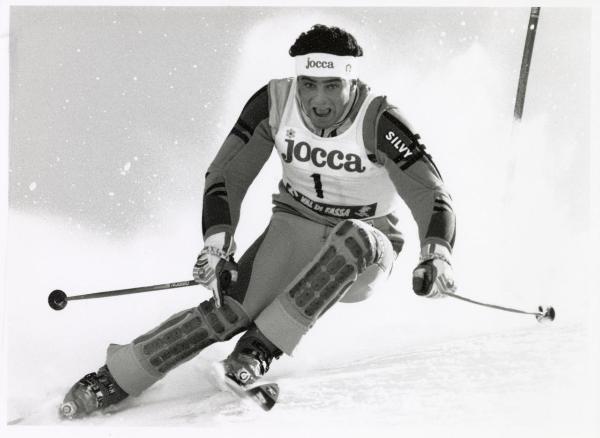 Sport invernali - Sci alpino - Val di Fassa - Alberto Tomba in azione durante una gara
