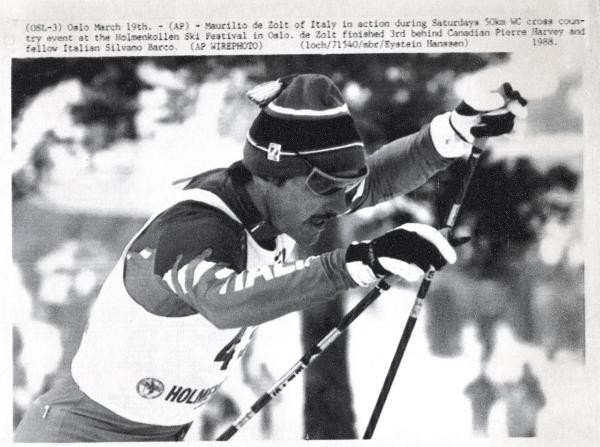 Sport invernali - Sci di fondo maschile - Holmenkollen-Oslo (Norvegia) -  Holmenkollen Ski Festival 1988 - Gara 50 km - Maurilio De Zolt in azione