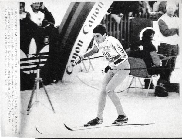 Sport invernali - Sci di fondo maschile - Seefeld (Austria) - Campionati mondiali di sci nordico 1985 - Gara 15 km - Giorgio Vanzetta in azione