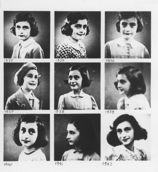 Ritratto infantile e femminile: Anne Frank (9 ritratti tra il 1935 e il 1942)