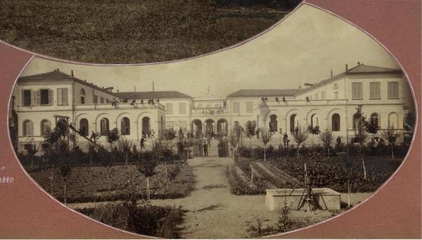 Milano - Pio Istituto dei Sordi in via Galvani - Palazzo, giardino - Sede sezione maschile