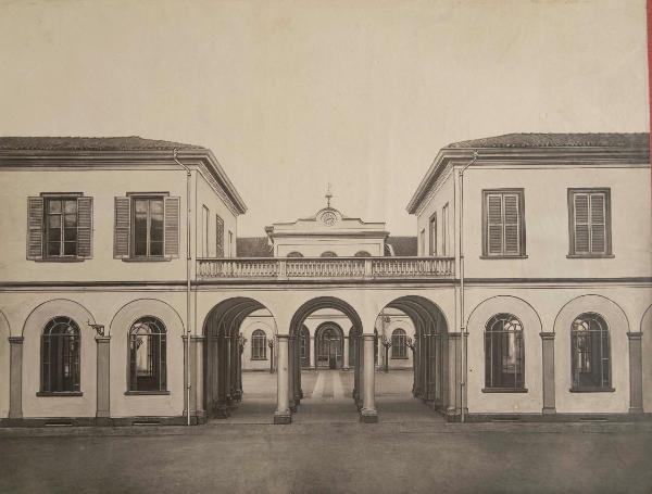 Milano - Pio Istituto dei Sordi in via Galvani - Palazzo, cortile - Sede sezione maschile