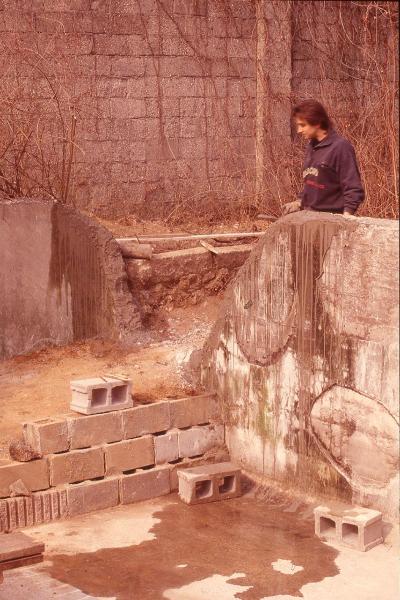 Bresso - Parco Nord, settore Est - Lavori di restauro della vasca all'interno del Boschetto Gev - Guardia Ecologica Volontaria (Gev)