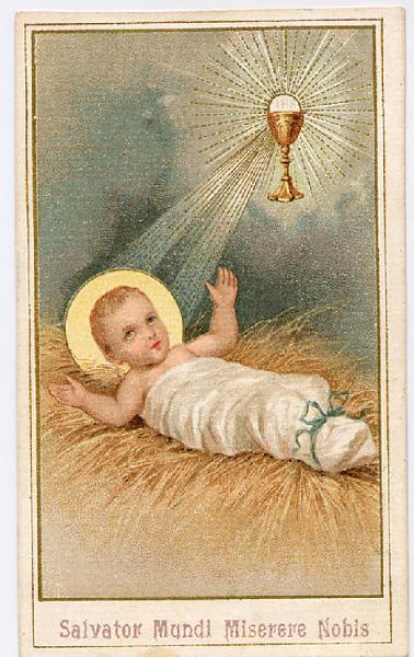 Bambin Gesù - Scritta: Salvator Mundi misere nobis Latina