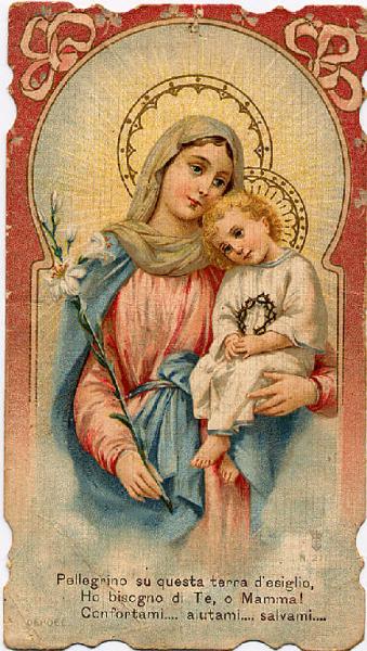 Madonna con Gesù bambino Preghiera.