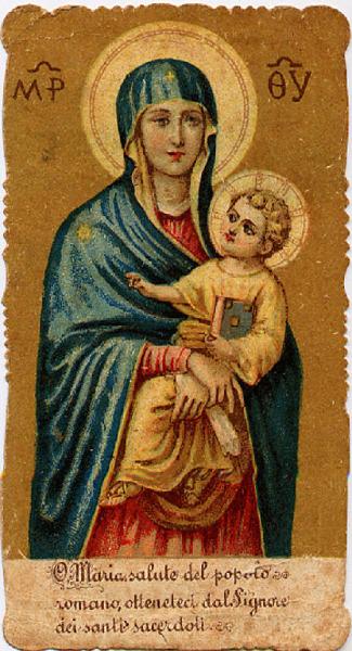 Vergine Maria con Bambin Gesù Preghiera.