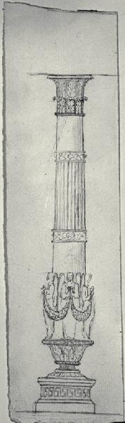 Prospetto di colonna per pulpito decorata a rilievi