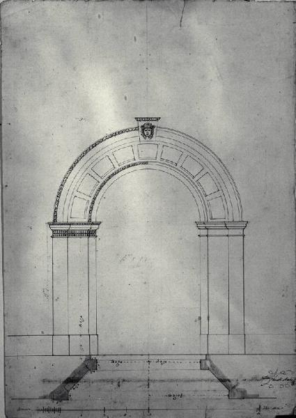 Pianta e prospetto del portone di Palazzo Archinto a Milano (già Contrada dell'Olmetto 1351)