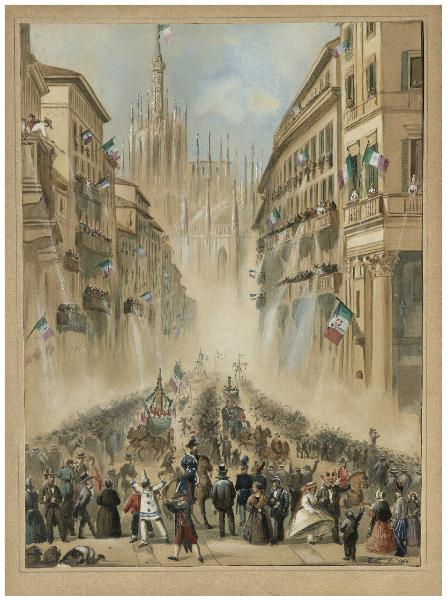 Carnevale in Corso Vittorio Emanuele nel 1860