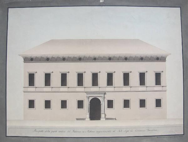Prospetto della parte antica del Palazzo in Milano appartenuto al Nob. Costanzo Taverna