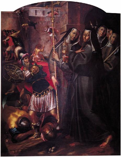 Santa Chiara ferma i soldati che assediano Assisi