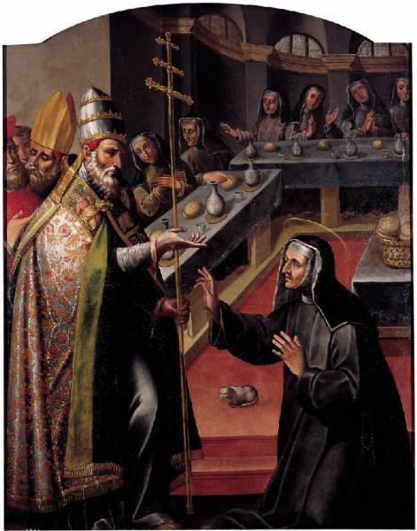 Santa Chiara riceve la conferma dell'Ordine da papa Innocenzo IV