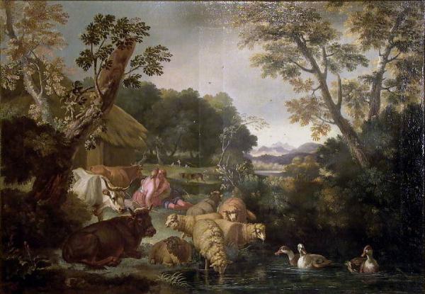 Scena pastorale con Angelica e Medoro