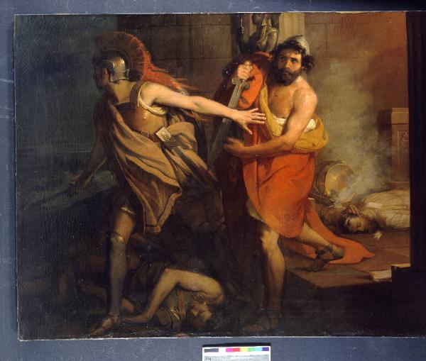 Diomede e Ulisse fuggono dopo il furto del Palladio