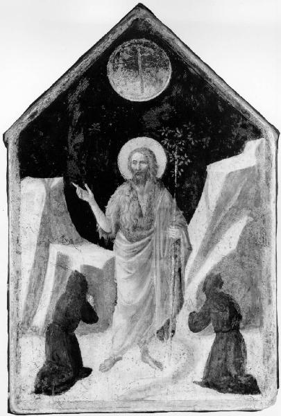 San Giovanni Battista con due membri di una confraternita
