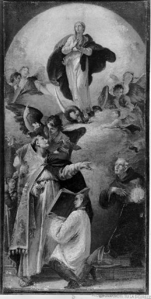Immacolata, San Bernardino da Siena e un santo vescovo (Agostino?)
