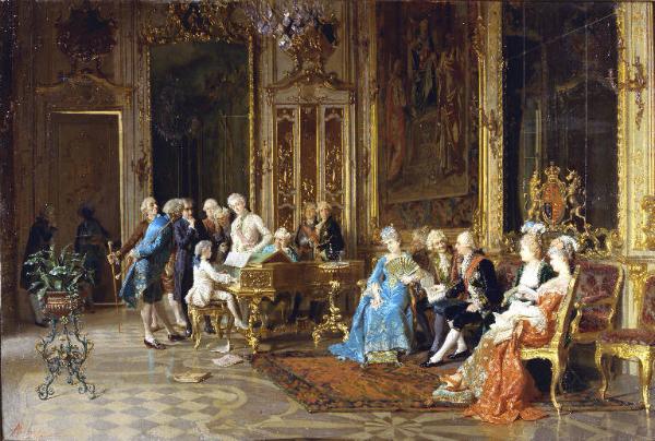 Mozart suona il clavicembalo per Giorgio III di Hannover