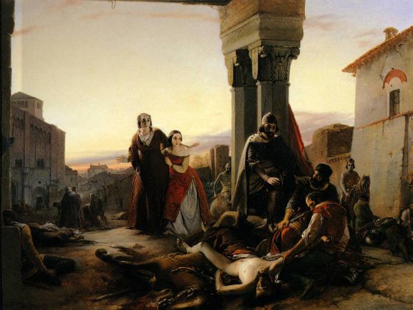 La madre di Ricciardino Langosco in traccia del cadavere del figlio ucciso nella espugnazione di Pavia per le armi di Matteo Visconti l'anno 1315