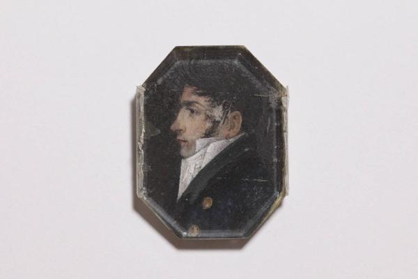 Miniatura ottagonale con profillo di Carlo Porta