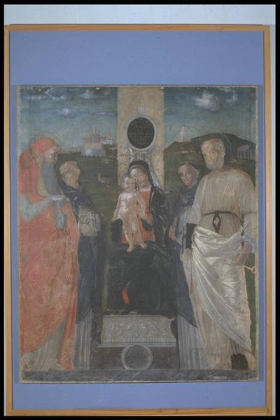 Madonna in trono con il Bambino, San Pietro Evangelista, S.Girolamo e due santi monaci