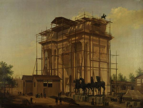 L'Arco della Pace in costruzione
