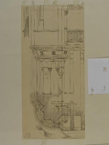 Studio di alzato NE- dettagli della Torrinha del primo piano del Palazzo della Quinta della Regaleira