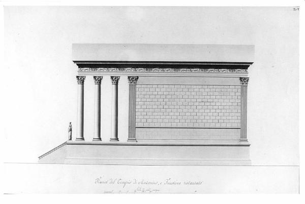 Progetto di ristauro del tempio di Antonino e Faustina