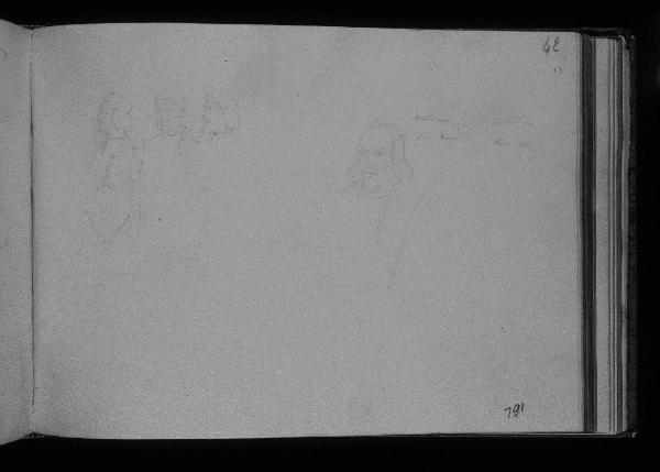 Copia da Gentile e Giovanni Bellini e volto maschile (già Studio di testine di personaggi per quadro storico - Samek)