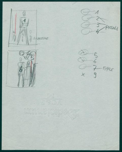Schizzi per il periodico dei grandi magazzini la Rinascente "Uomo la Rinascente Moda maschile" dell'ottobre 1961