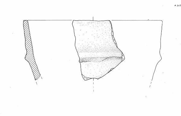 Vaso troncoconico con cordone/frammento