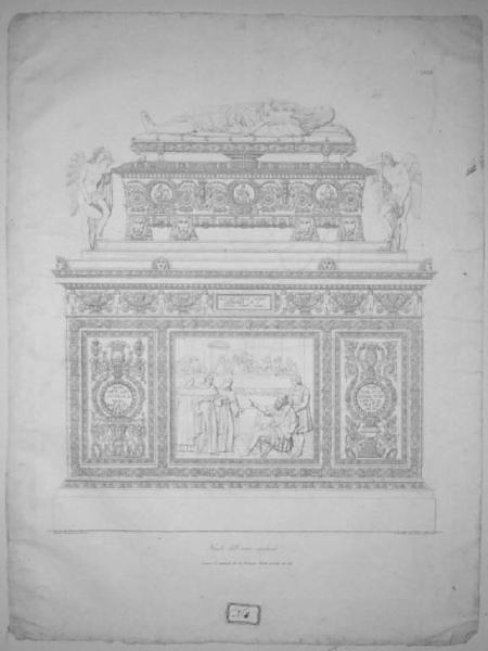 Monumento funebre a Leonardo da Vinci. Fronte dell'urna sepolcrale