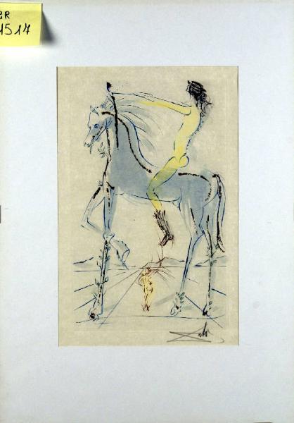 Figure femminili nude con cavallo