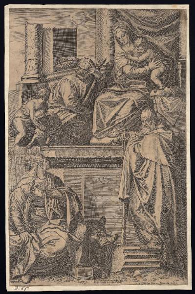Sacra Famiglia con sant'Antonio abate e santa Caterina d'Alessandria