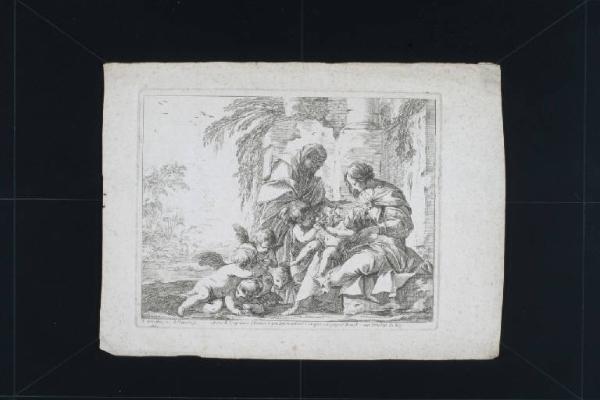 Madonna con bambino tra angeli, san Giovannino e santa Elisabetta