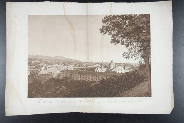 Veduta della collina d'Albaro al levante della Città di Genova presa dal giardino Delvecchio già Saliceti