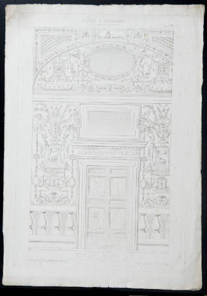 Pitture eseguite dal Tempesti in una parete delle Logge del piano nobile