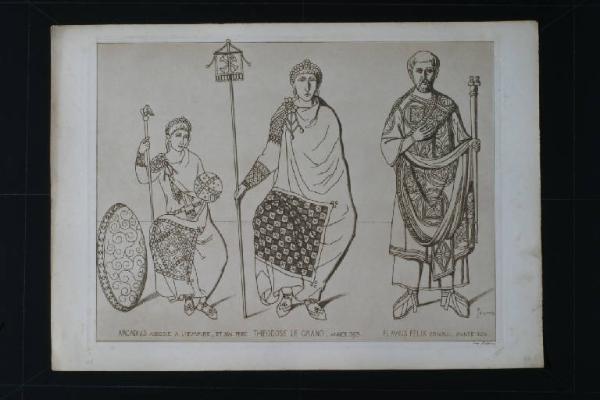 Ritratto di Flavio Teodosio con il figlio Arcadio e il console Flavio Felice