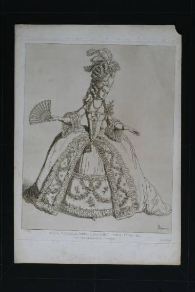 Riche mariee, en robe de cerimoine. Paris. 1774-80.