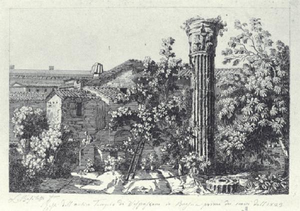 Resti dell'antico Tempio di Vespasiano in Brescia prima dei scavi del 1823