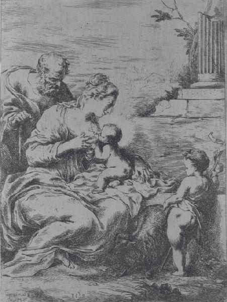 Sacra Famiglia con la Madonna che allatta Gesù Bambino